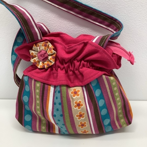 Y2K bright striped and floral small bag (Preowned) - Picture 5 of 6